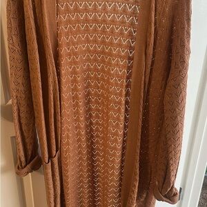 Elegant Women's Brown Cardigan Sweater